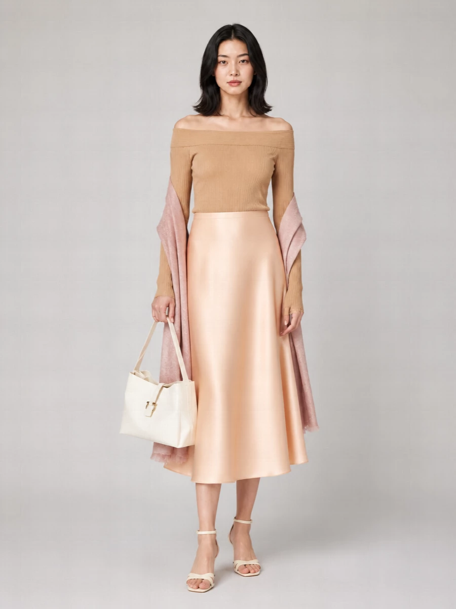 Alberta Ferretti Ribbed Linen Boat Neck Sweater