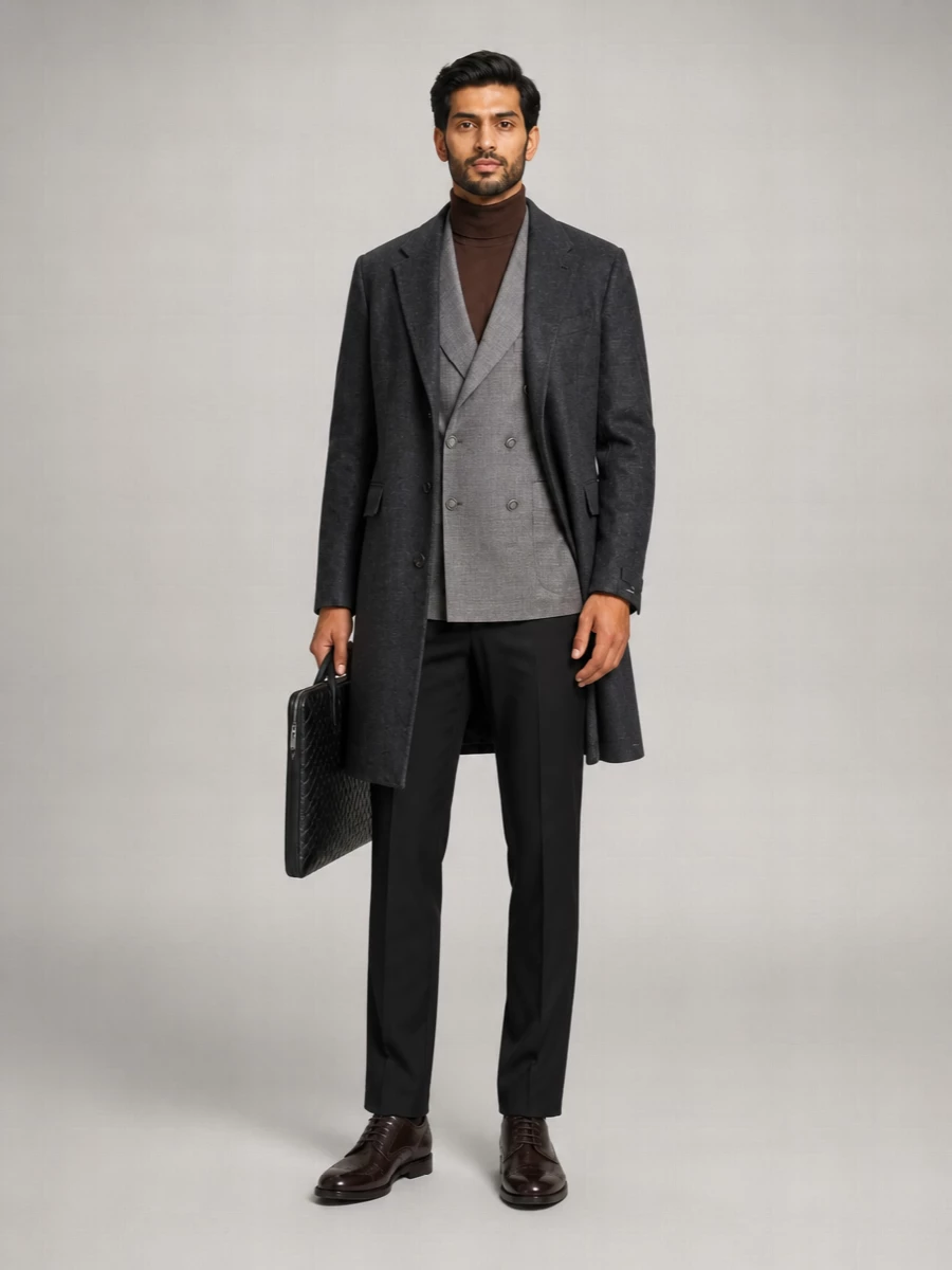 Tagliatore virgin wool single-breasted coat