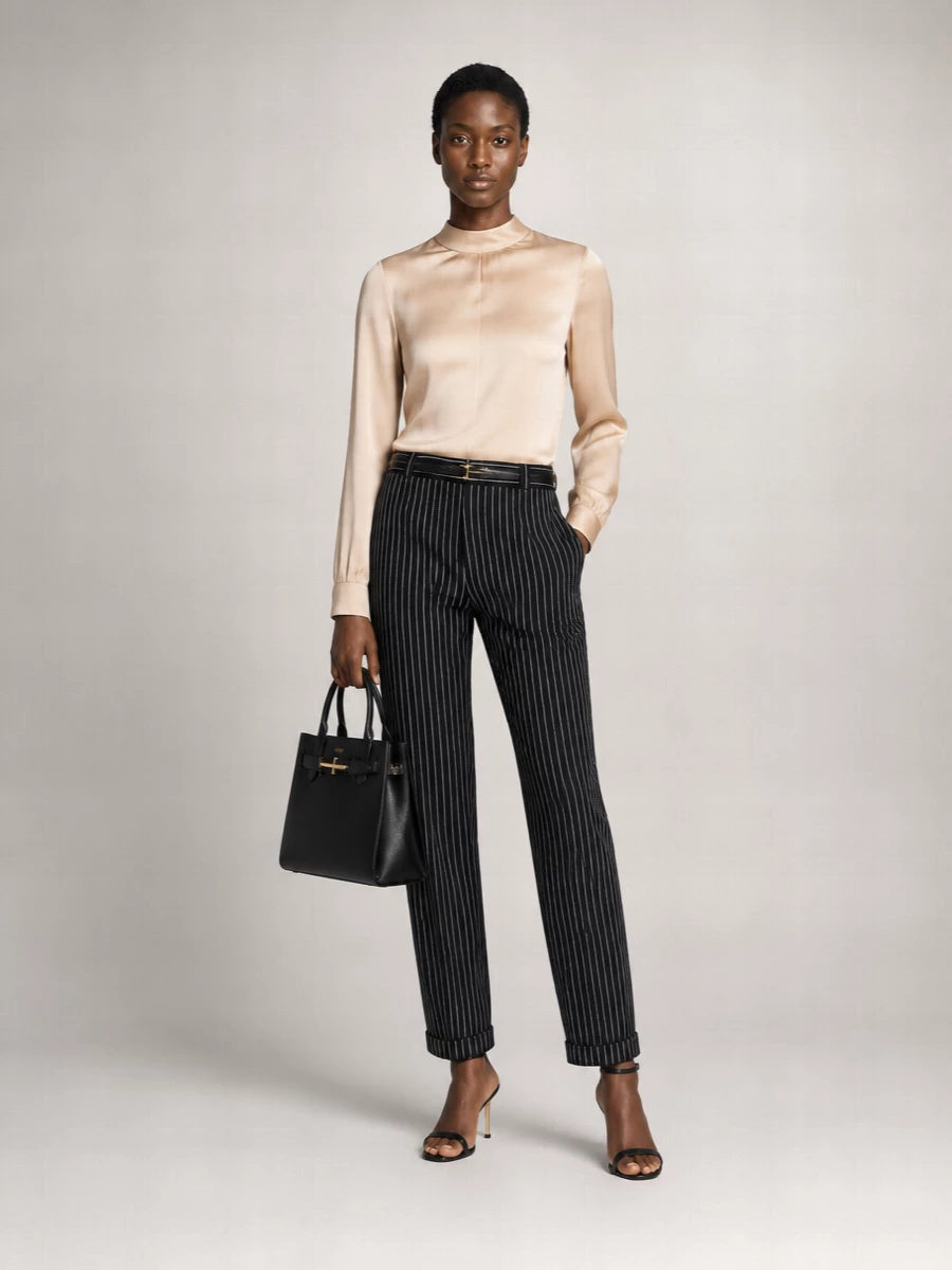 Tom Ford Striped Wool Straight-Leg Pants
