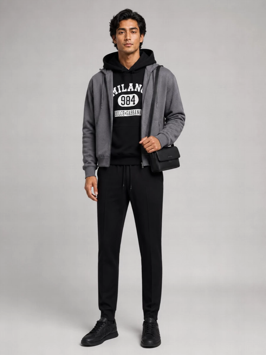 Dolce&Gabbana Cotton Zip-Up Hooded Jacket