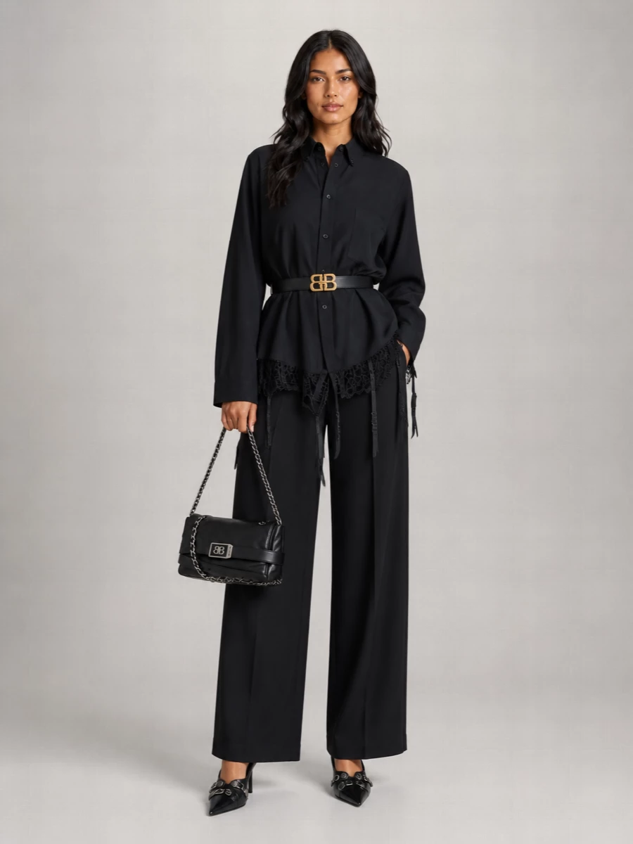 Balenciaga Lyocell Long-Sleeve Shirt