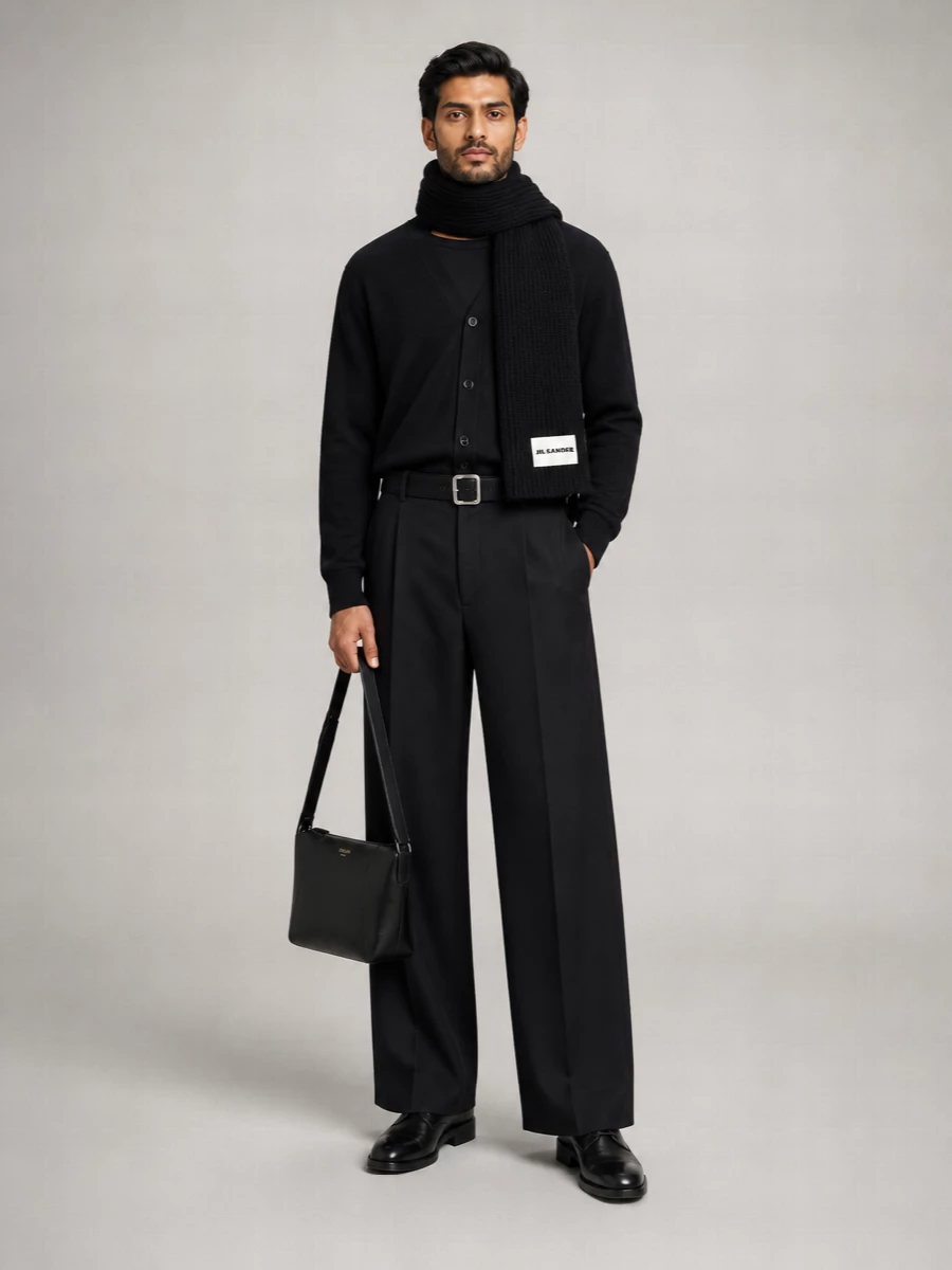 Jil Sander Merino Wool V-Neck Ribbed Cardigan
