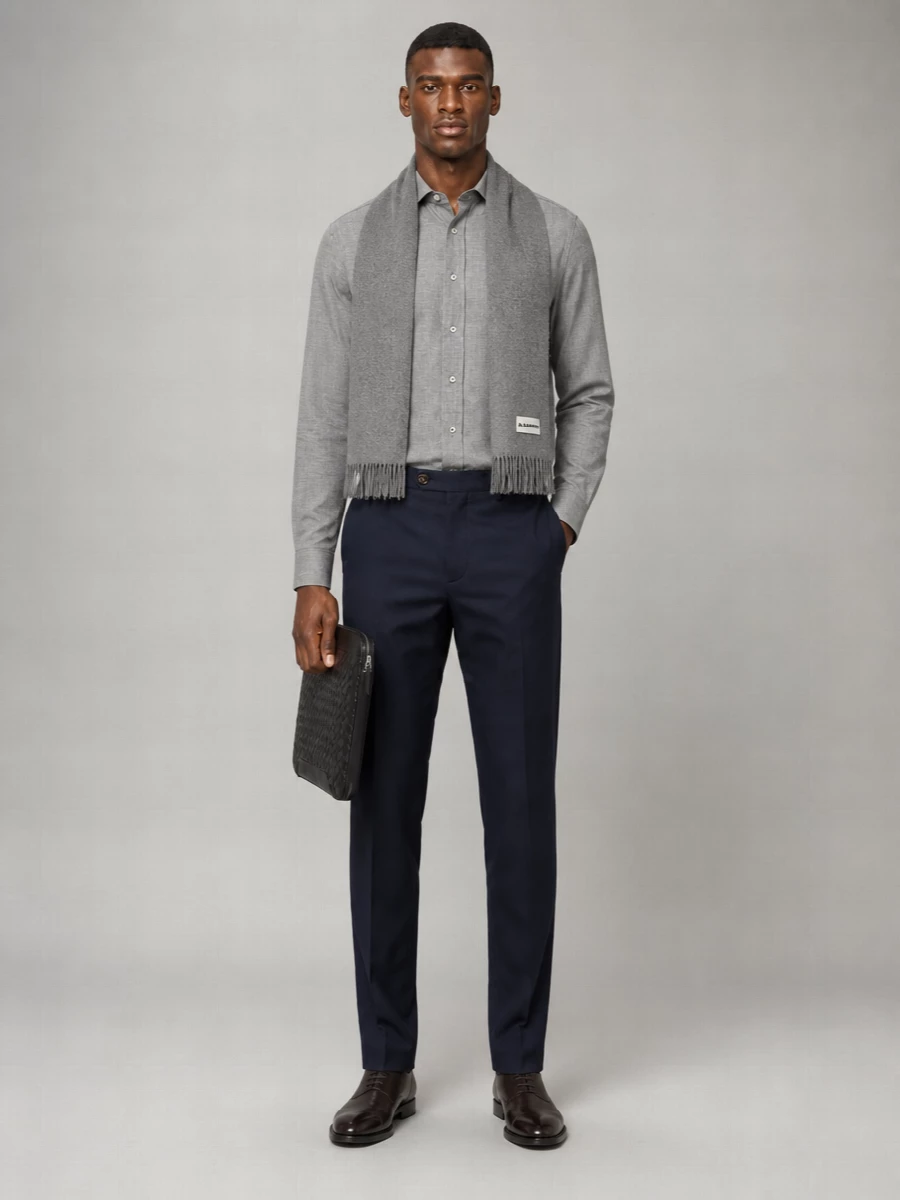 Brunello Cucinelli Long Sleeve Button-Down Collar Cotton Shirt