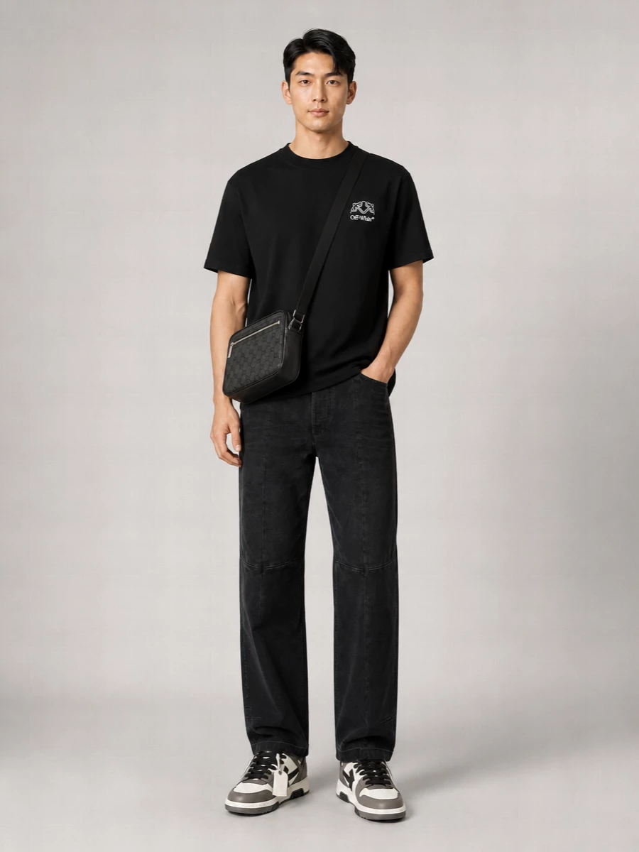 Off-White Leather Low-Top Sneakers