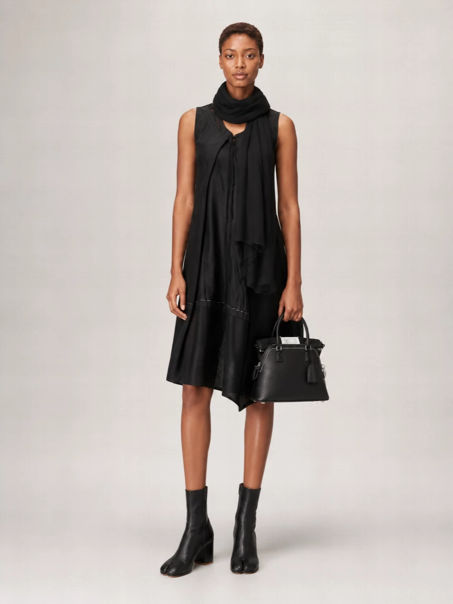 Maison Margiela Virgin Wool Sleeveless Asymmetric Midi Dress