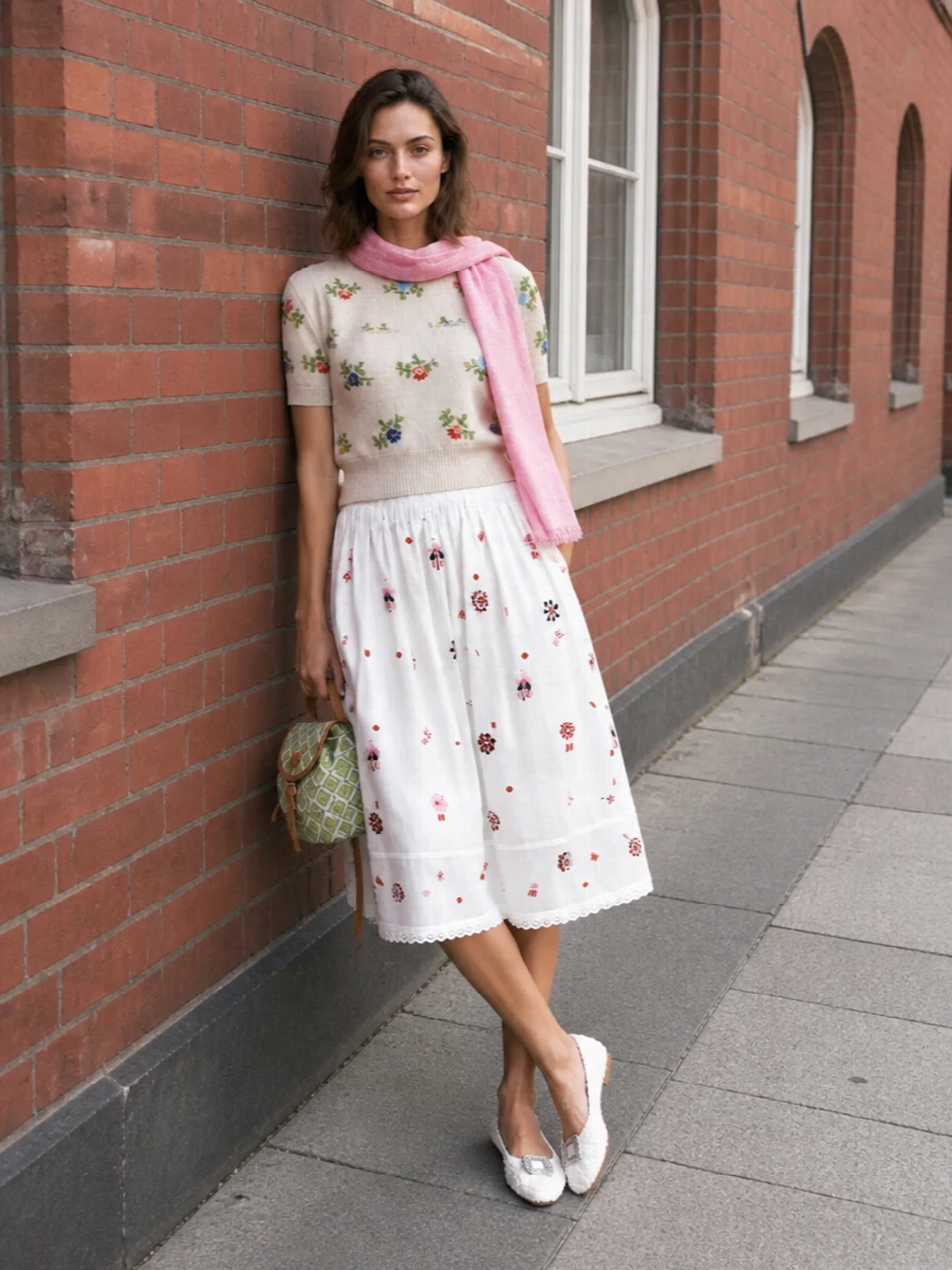 Paco rabanne knit prada embroidered skirt outfit