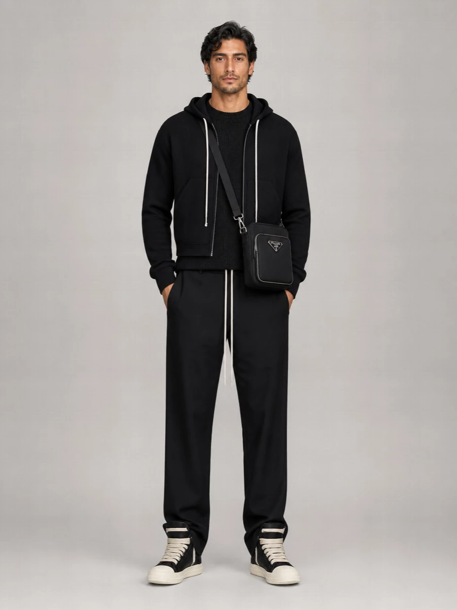 Rick Owens Cashmere Knitted Zip-Up Hoodie