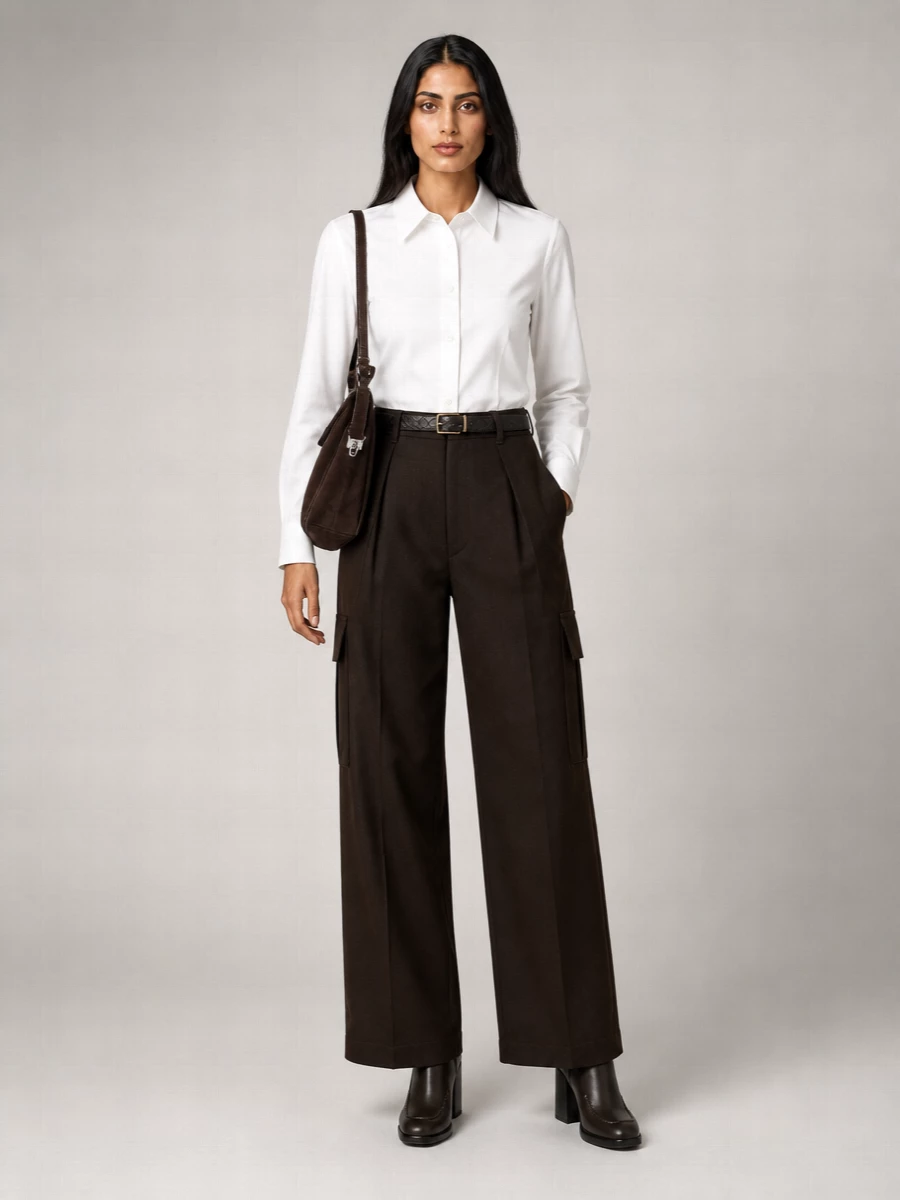Burberry Wool Wide-Leg Trousers