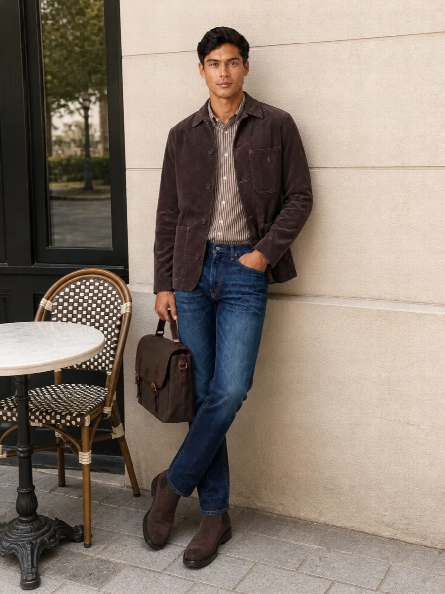 Polo ralph lauren corduroy jacket jeans boots
