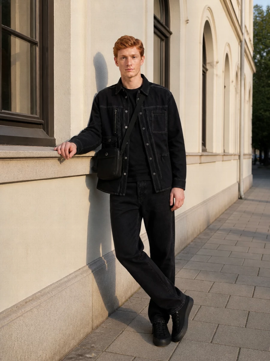 Isabel marant black overshirt jeans sneakers