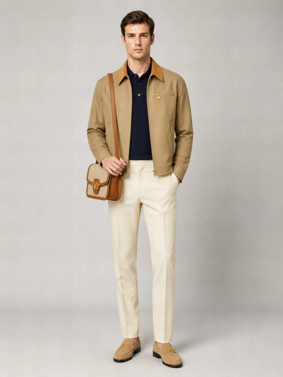 Versace Cotton Canvas Single Breasted Coat