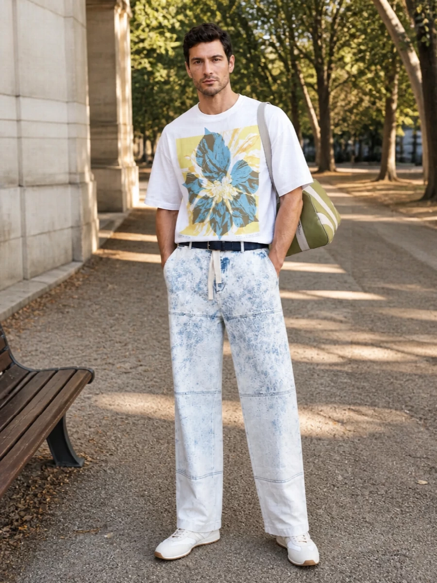 Dries van noten wide leg trousers floral tee outfit