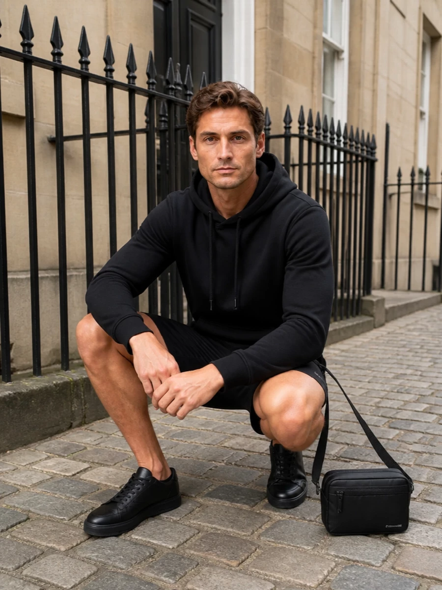 Givenchy black hoodie outfit shorts sneakers