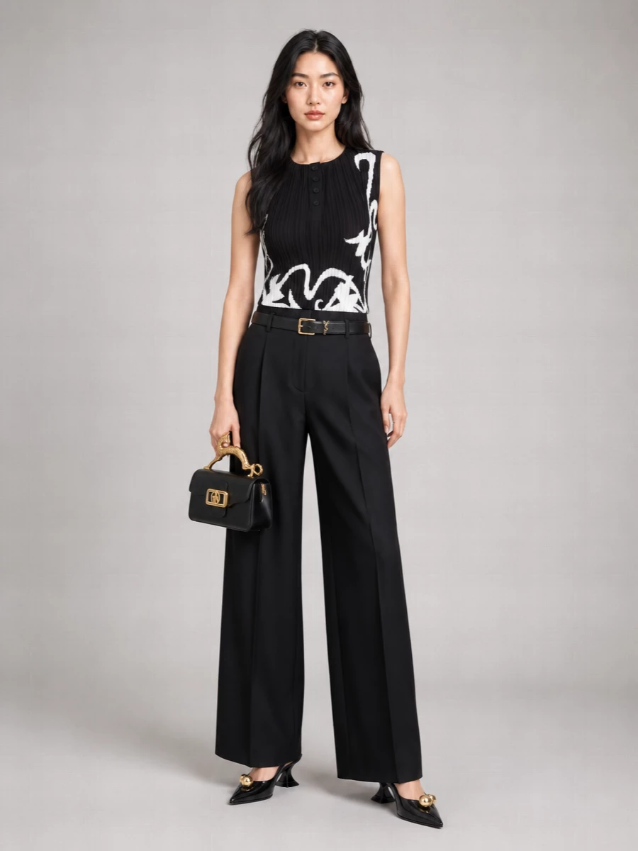 Lanvin Sleeveless Pleated Blouse