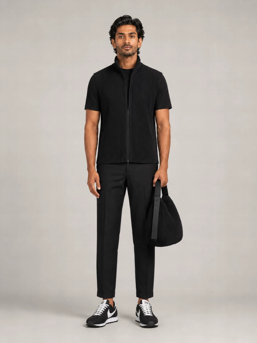 Homme Plisse Issey Miyake Pleated High-Neck Vest