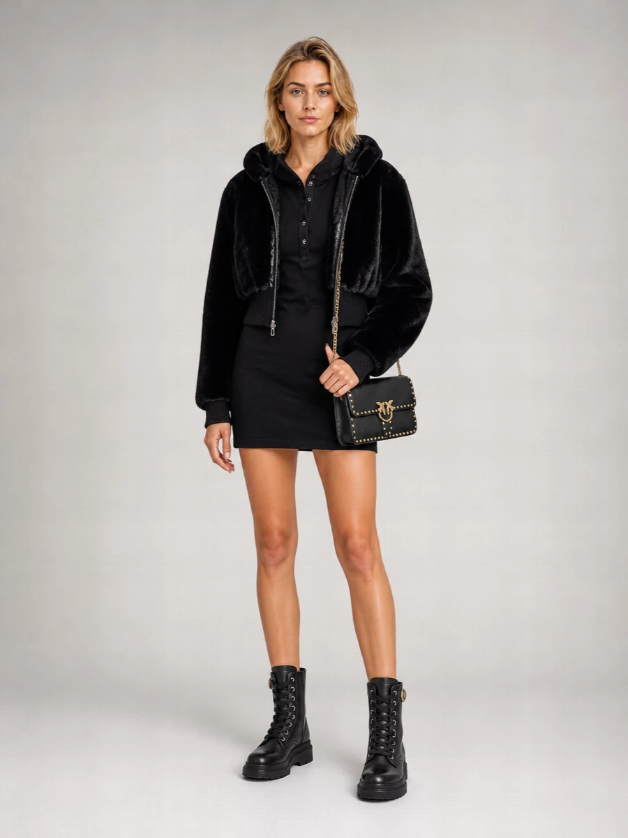Pinko faux fur bomber jacket