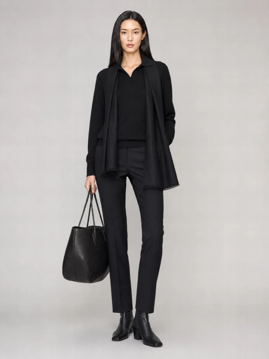 The Row Cashmere Long-Sleeve Polo Jumper