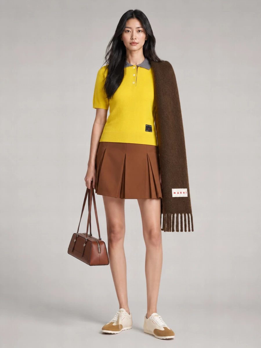 Marni Cashmere Short-Sleeve Polo Shirt