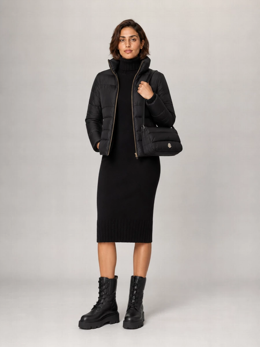 Moncler Leather Quilted Lace-Up Ankle Boots