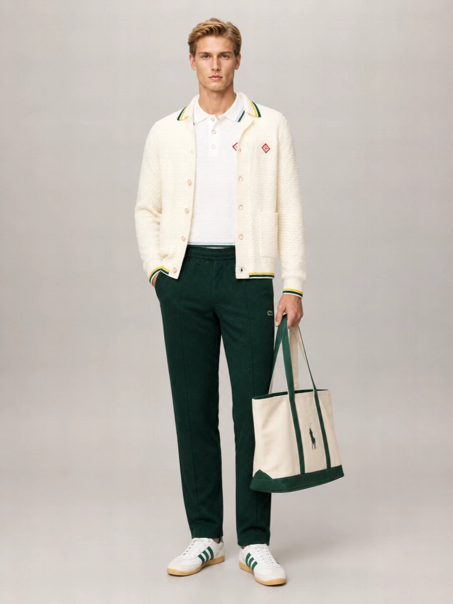 Casablanca Cotton Waffle-Knit Embroidered Lightweight Jacket