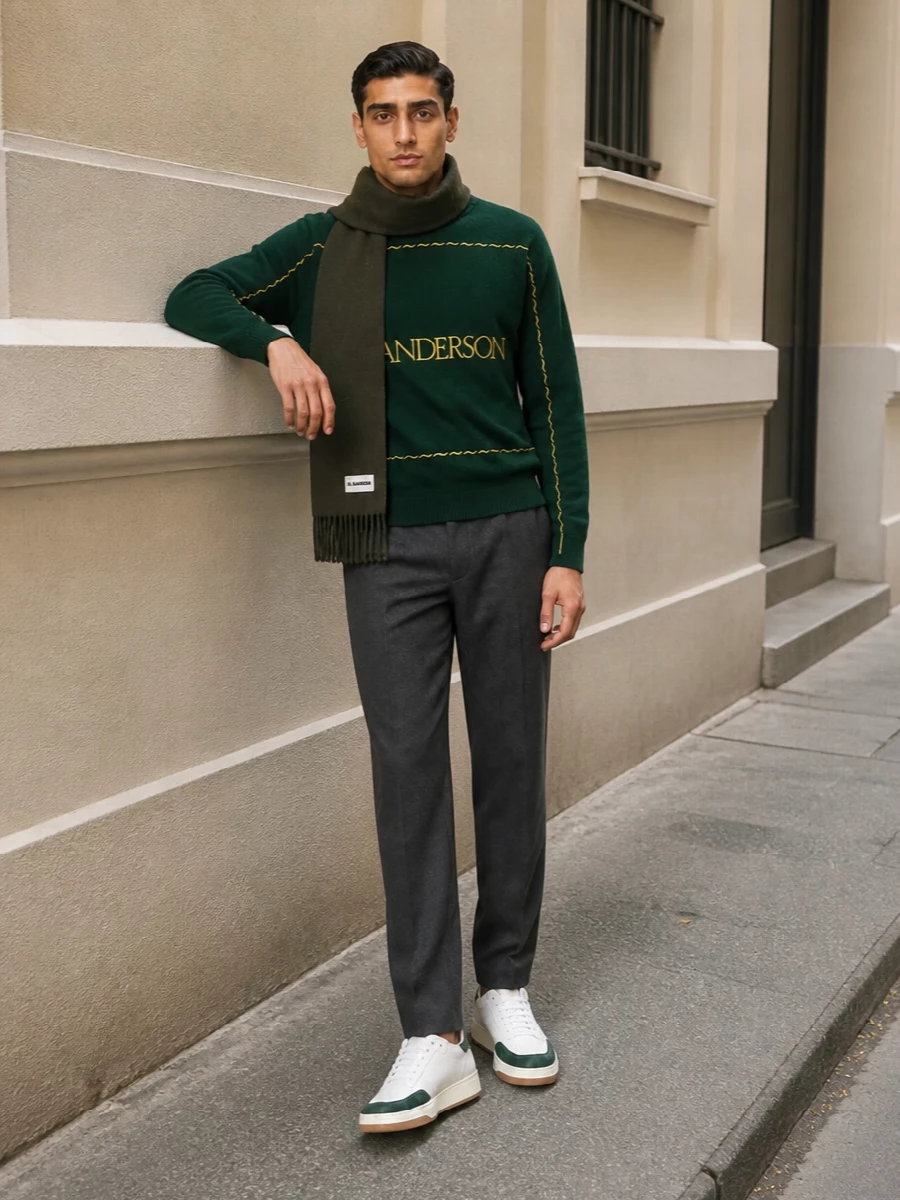 Jw anderson sweater jil sander trousers gucci tote