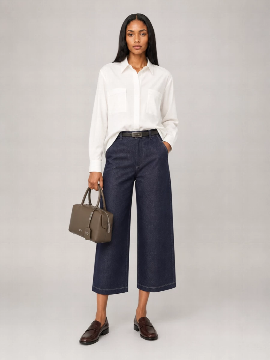 Max Mara Denim Wide-Leg Trousers