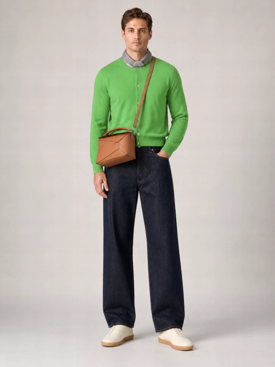 Auralee Cashmere Crewneck Cardigan