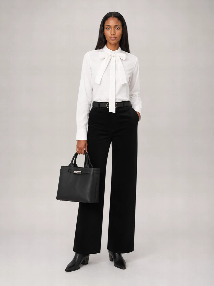 7 For All Mankind Velvet High-Rise Wide-Leg Jeans
