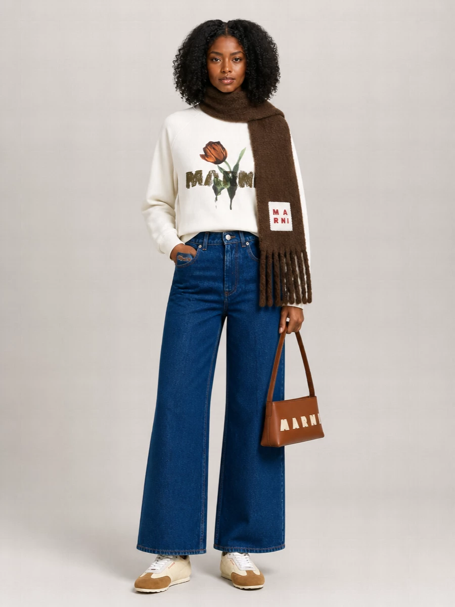 Marni Cotton Tulip Print Sweatshirt