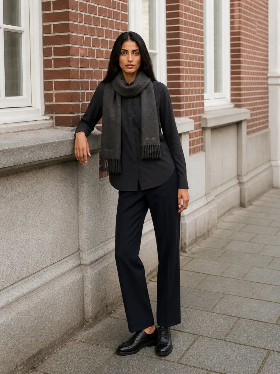 Max mara charcoal shirt tailored navy trousers