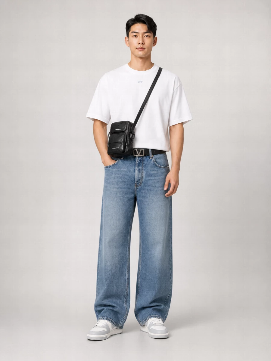 Off-White Denim Slim-Fit Straight-Leg Jeans