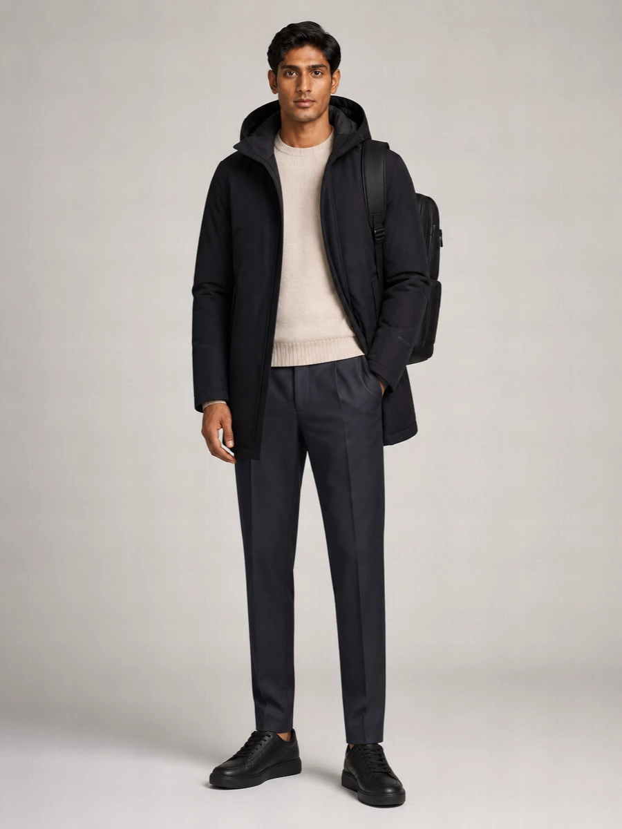 Herno gore-tex down hooded short parka