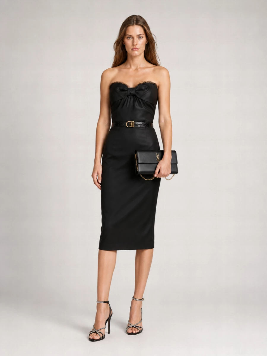 Saint Laurent Satin Mini Dress