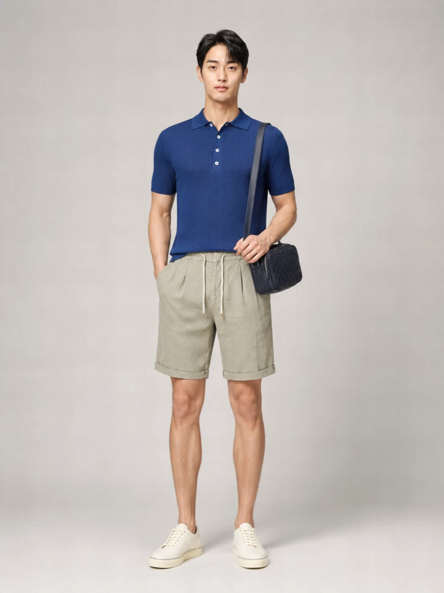 Brunello Cucinelli Ribbed Short-Sleeve Polo Shirt