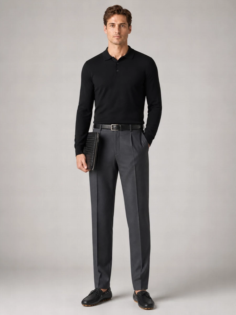 Vince Merino Wool Polo Jumper