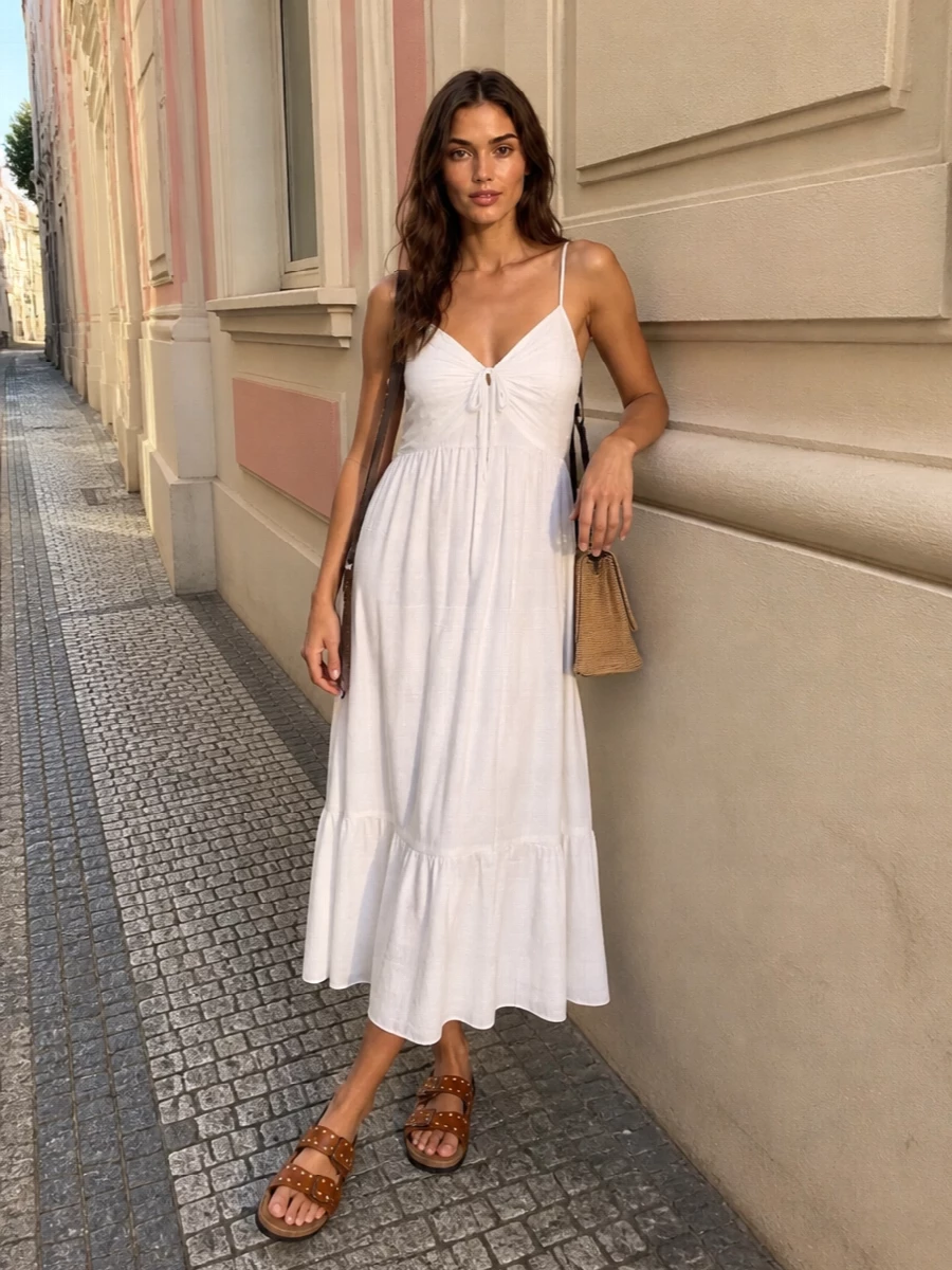 sustainable bodycon dress Hunter Green With Sequin Details Size:5-6y Slit hem adds just Women Summer Casual Dresses NA-02.05.25AM