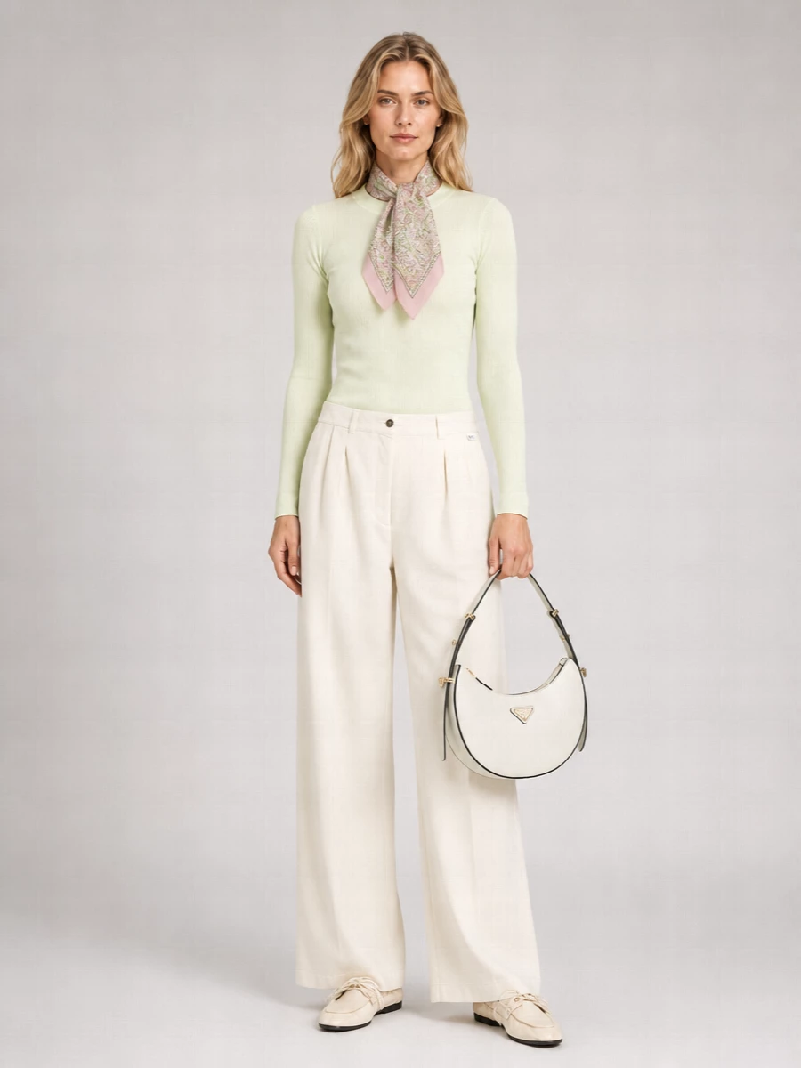 Prada Cashmere Silk Crew-Neck Knitted Top