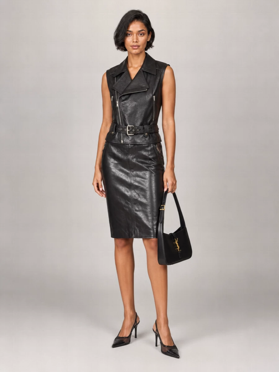 Saint Laurent Leather Biker Vest