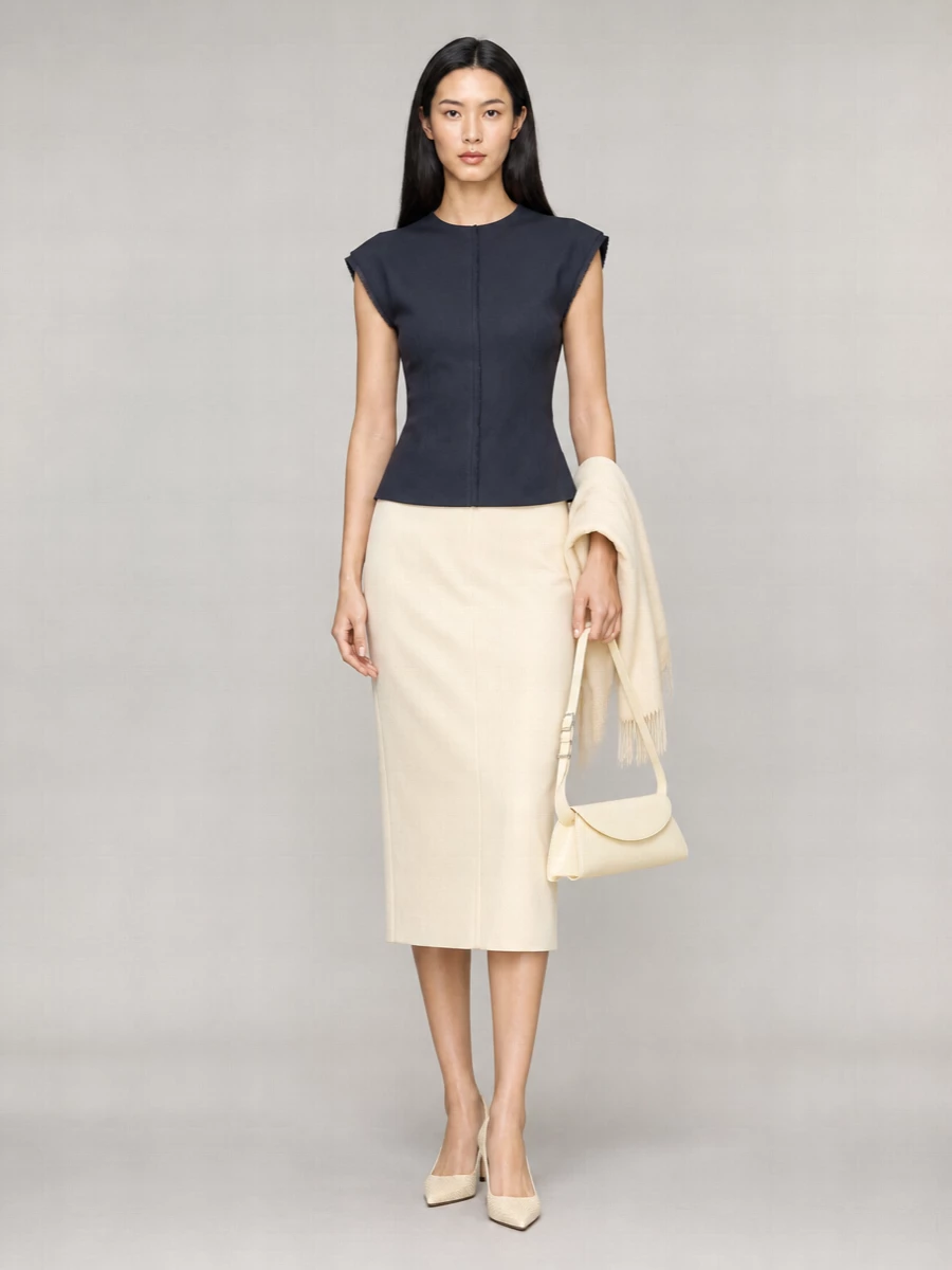 Ami Paris Midi Pencil Skirt