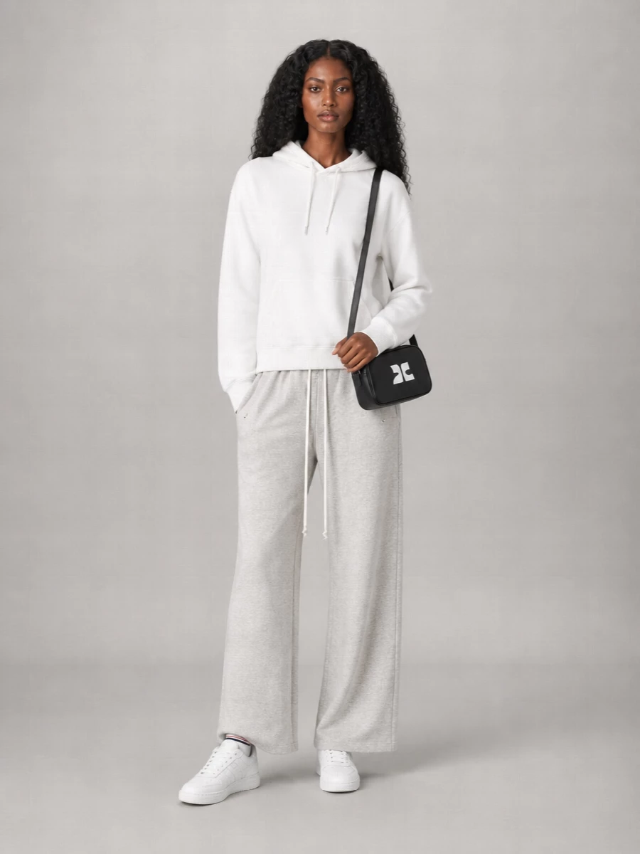 Courrèges Cotton Oversized Hoodie T-Shirt