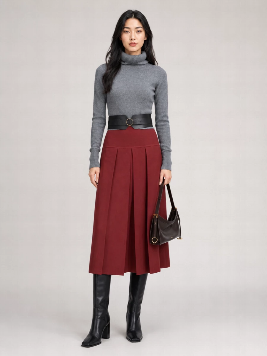Alaïa Silk Blend Pleated Skirt