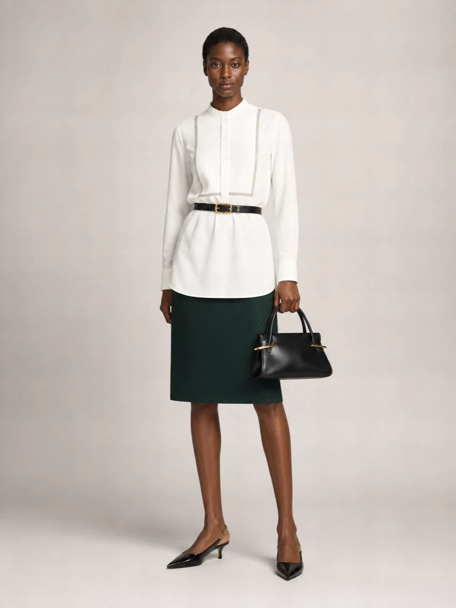 Gucci Silk Straight Skirt