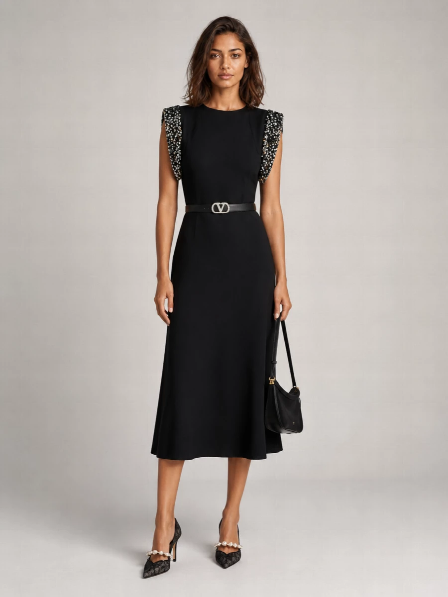 Isabel Marant Sequin-Embellished Asymmetric Midi Dress