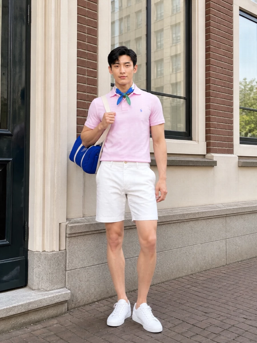 Polo ralph lauren pastel polo white chino shorts