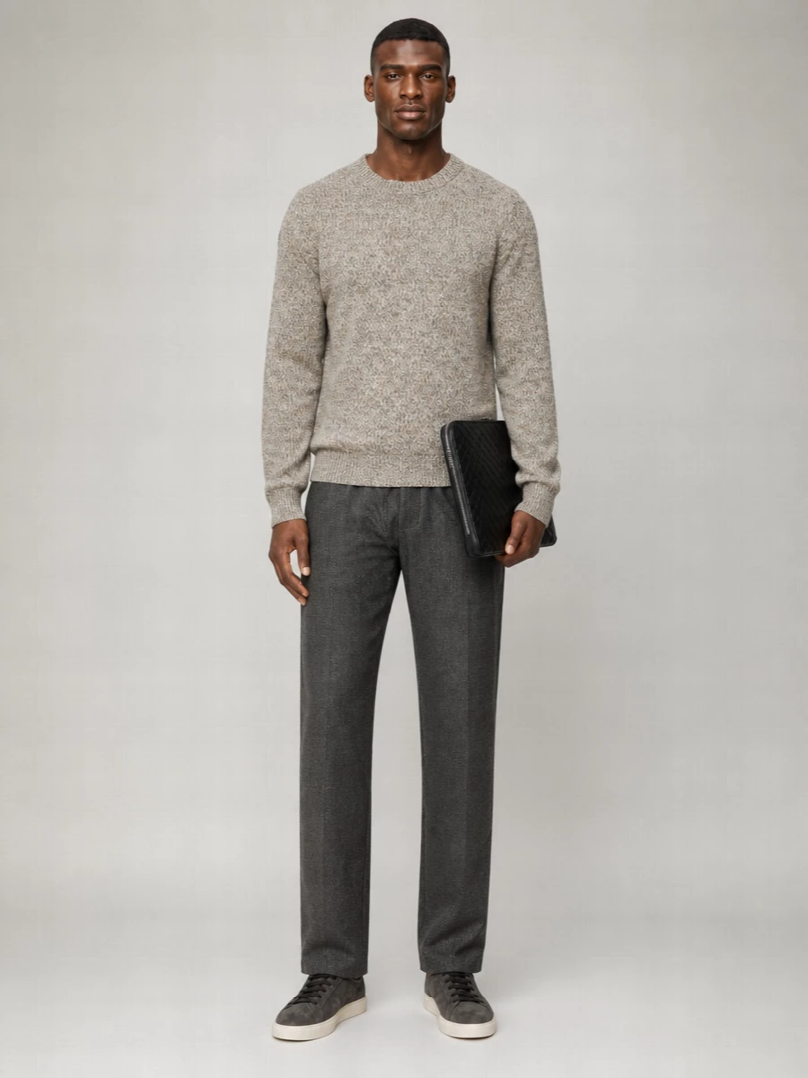 Barena Virgin Wool Pleated Straight-Leg Trousers