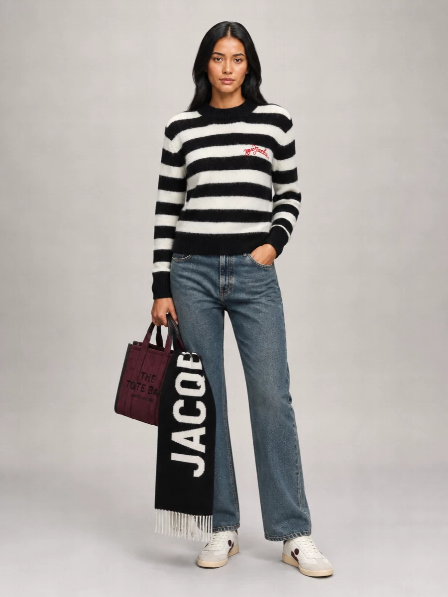 Marc Jacobs Striped Crew Neck Knit Sweater