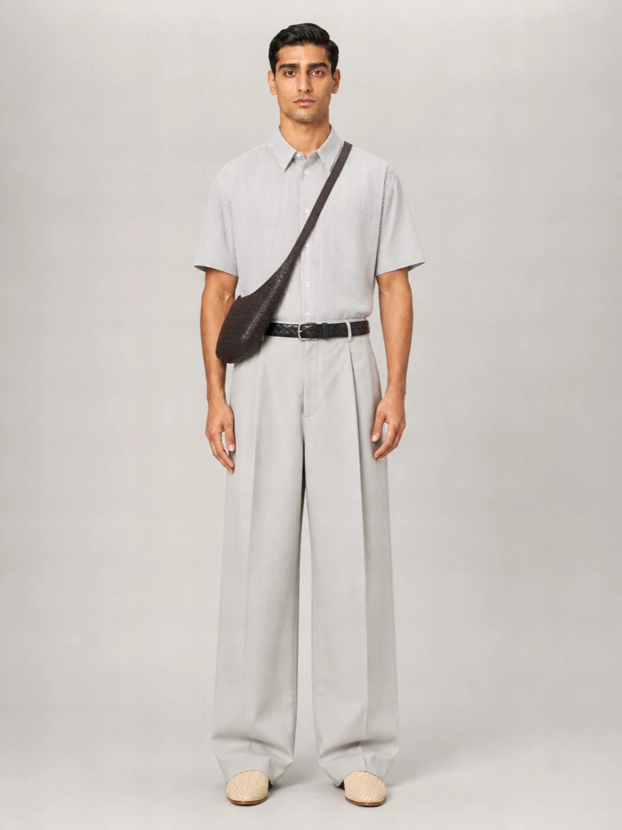 Bottega Veneta Striped Cotton Short-Sleeve Shirt