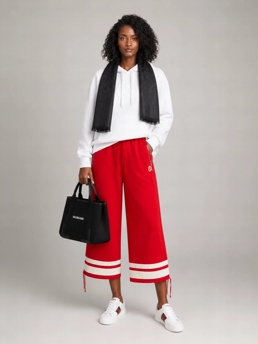 Gucci Cotton High-Rise Wide-Leg Trousers