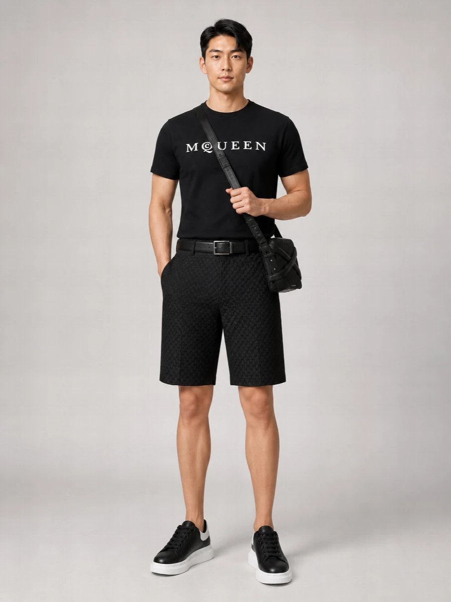 Mc Queen Cotton Logo Print Short Sleeve T-Shirt
