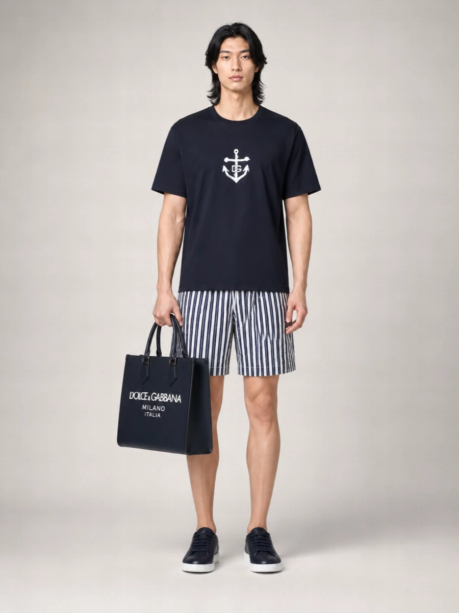 Dolce&Gabbana Logo-Print Cotton Crew-Neck T-Shirt